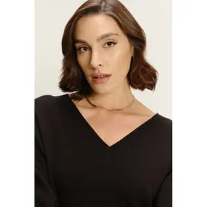 Camiseta de cuello en V de viscosa mujer Greenpoint image-2