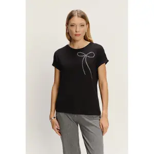 T-shirt in cotone e viscosa donna Greenpoint image-1
