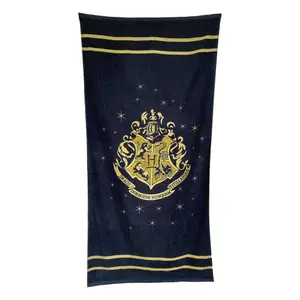 Children's bath towel Groovy Harry Potter Hogwarts Gold Crest image-0