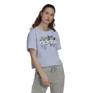 Camiseta de mujer adidas X Farrio Print Boyfriend Cropped Coton Logo image-2