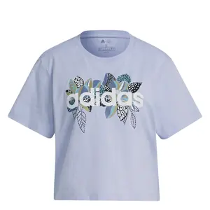 Camiseta de mujer adidas X Farrio Print Boyfriend Cropped Coton Logo image-1