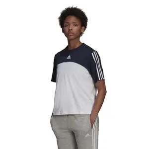 Camiseta de mujer adidas Essentials Colorblock 3-Stripes Boyfriend image-2