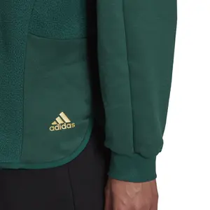 Women's hooded sweatshirt adidas Essentials Golden Logo Sherpa image-5