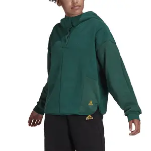Women's hooded sweatshirt adidas Essentials Golden Logo Sherpa image-1