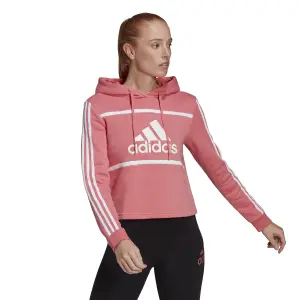 Felpa corta con cappuccio da donna adidas Essentials Logo Colorblock Fleece image-1