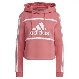 Felpa corta con cappuccio da donna adidas Essentials Logo Colorblock Fleece image-0
