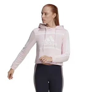 Felpa corta con cappuccio da donna adidas Essentials Logo Colorblock Fleece image-1
