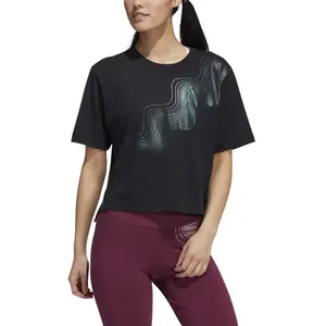 Camiseta crop top de mujer adidas Holiday Graphic image-4