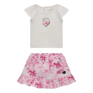 Baby girl's t-shirt and polka dot skirt set Guess image-0