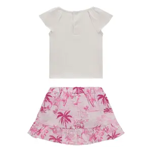 Baby girl's t-shirt and polka dot skirt set Guess image-1