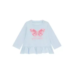 Long-sleeve logo T-shirt for baby girl Guess image-0