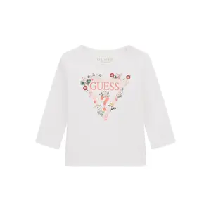 Printed long-sleeve baby girl t-shirt Guess image-0
