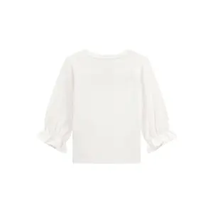 Long sleeve triangular logo T-shirt for baby girl Guess image-1