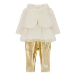 Baby Girl Long Sleeve T-Shirt and Gilet Set Guess image-0