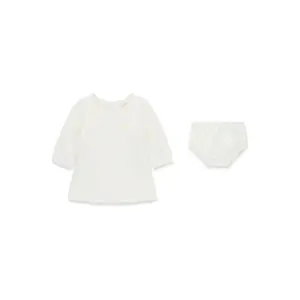 Long Sleeve Jacquard Dress Set with Trousers Baby Girl Guess image-0