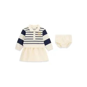 Completo abito polo a maniche lunghe neonato bambina Guess image-0