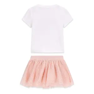 Zestaw t-shirtu bawełnianego i spódniczki dla dziewczynki Guess image-1