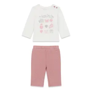 Baby girl t-shirt and trousers set Guess Active image-0