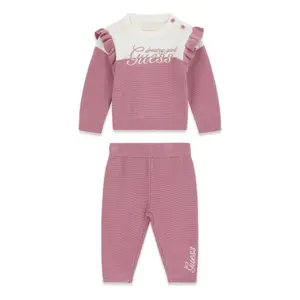 Set met lange mouwen trui + broek voor baby meisje Guess image-0
