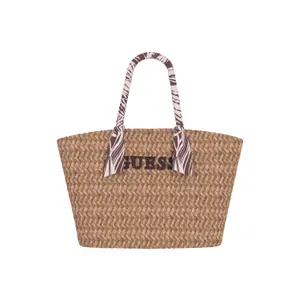 Bolsa de playa de paja para mujer Guess image-0