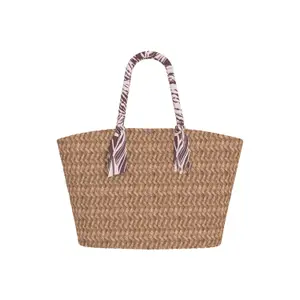 Bolsa de playa de paja para mujer Guess image-1