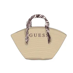 Bolsa de playa de paja para mujer Guess image-2