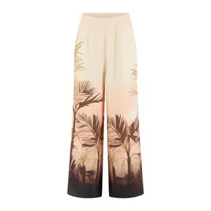 Floral wide leg trousers for women Guess image-0