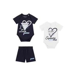 Baby boy jacket, bodysuit and shorts set Guess image-0