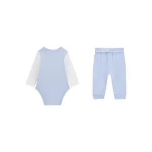 Long-sleeve bodysuit and trousers set for baby boy Guess image-1