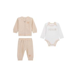 Conjunto de sweatshirt jacquard, body de mangas longas e calças de jogging para bebé rapaz Guess image-1