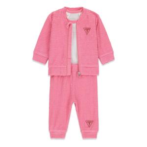 Conjunto de sweatshirt jacquard, body de mangas longas e calças de jogging para bebé rapaz Guess
