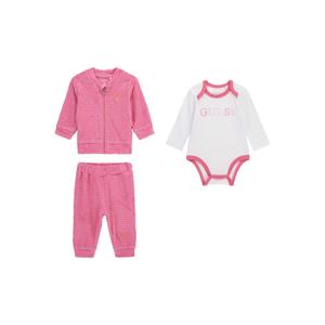 Conjunto de sweatshirt jacquard, body de mangas longas e calças de jogging para bebé rapaz Guess image-1