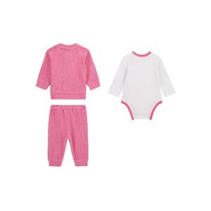 Conjunto de sweatshirt jacquard, body de mangas longas e calças de jogging para bebé rapaz Guess image-2