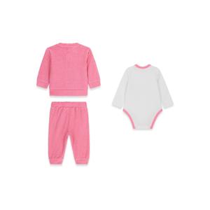 Conjunto de sweatshirt jacquard, body de mangas longas e calças de jogging para bebé rapaz Guess image-3