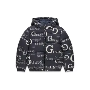 Oversized hooded puffer jacket for kids Guess image-0