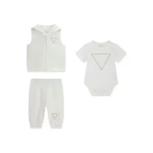 Baby boys' hooded jacket, bodysuit and trousers set Guess image-1