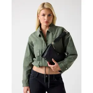 Women's shoulder bag with zipper Guess Cresidia II image-3