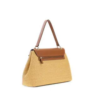 Large Women's flap handbag Guess Maggie Straw image-1