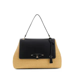 Large Women's flap handbag Guess Maggie Straw image-0
