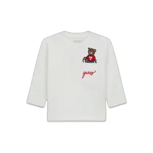 Long-sleeve T-shirt with embroidered logo for baby boy Guess image-0