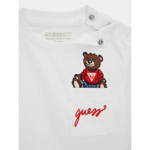 Langarm T-shirt met geborduurd logo voor baby jongen Guess image-2