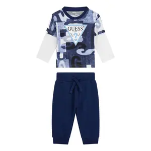 Baby boy long sleeve t-shirt and trousers set Guess Active image-0