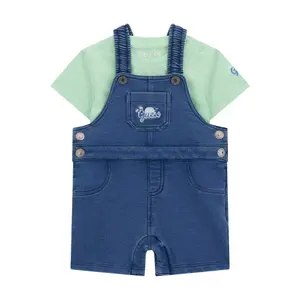 T-Shirt und Jeanslatzhose Set für Jungen Guess image-0