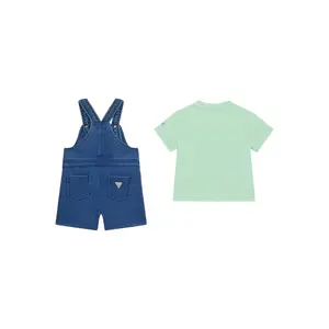 T-Shirt und Jeanslatzhose Set für Jungen Guess image-1