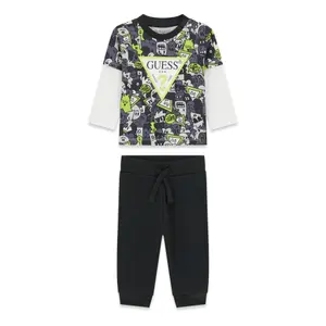 Long-sleeved t-shirt and shorts set for baby boy Guess Active image-5