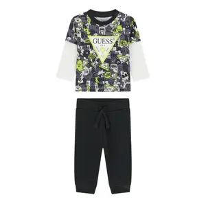 Long-sleeved t-shirt and shorts set for baby boy Guess Active image-0