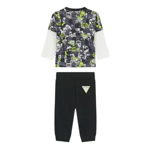 Long-sleeved t-shirt and shorts set for baby boy Guess Active image-1