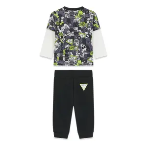 Long-sleeved t-shirt and shorts set for baby boy Guess Active image-5