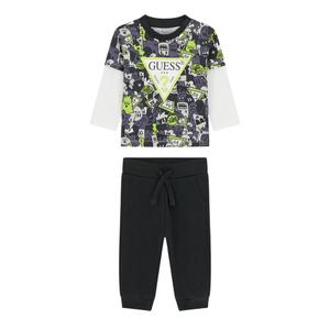 Conjunto de t-shirt de mangas longas e calções para bebé rapaz Guess Active image-0
