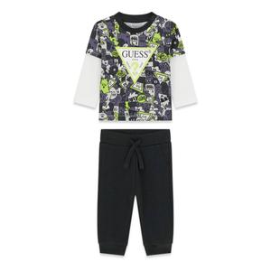 Conjunto de t-shirt de mangas longas e calções para bebé rapaz Guess Active image-4